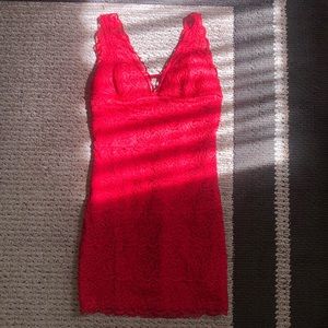 COPY - COPY - Bebe Lace Mini Dress — Red